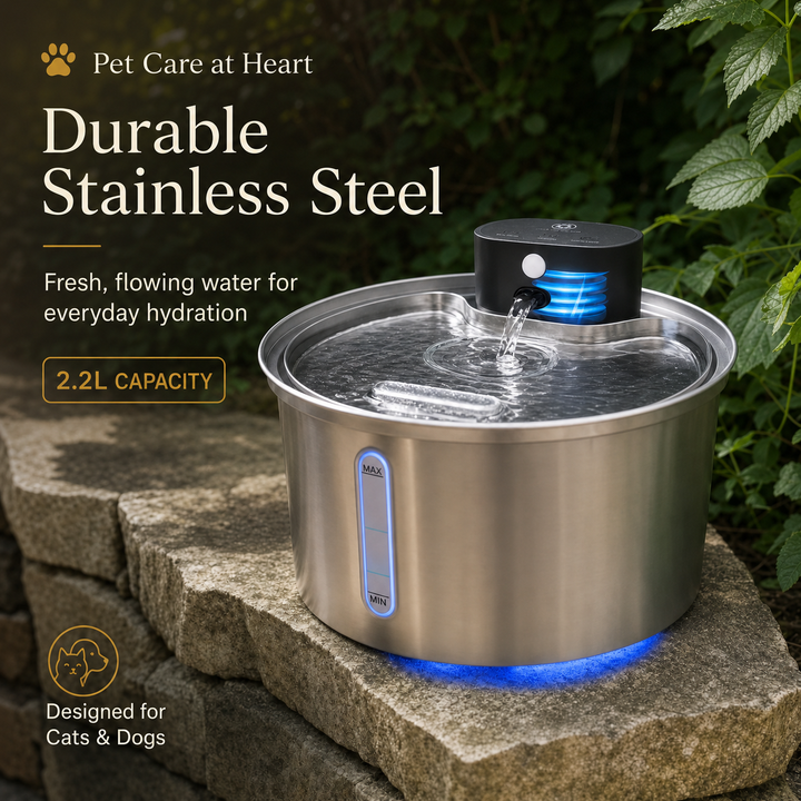 2.2L Quiet Stainless Steel Pet Fountain