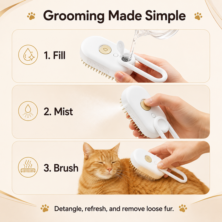 3-in-1 Rechargeable Pet Mist Brush