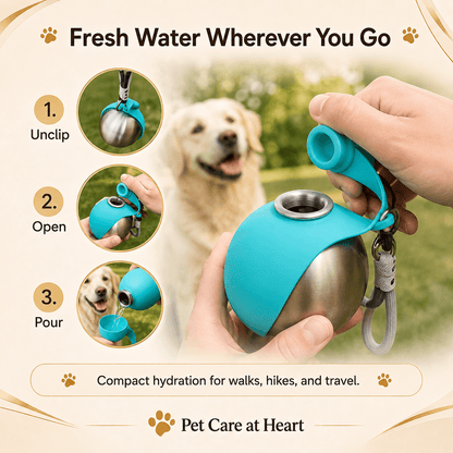 285ml Stainless-Steel Dog Water Bottle
