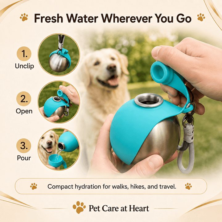 285ml Stainless-Steel Dog Water Bottle