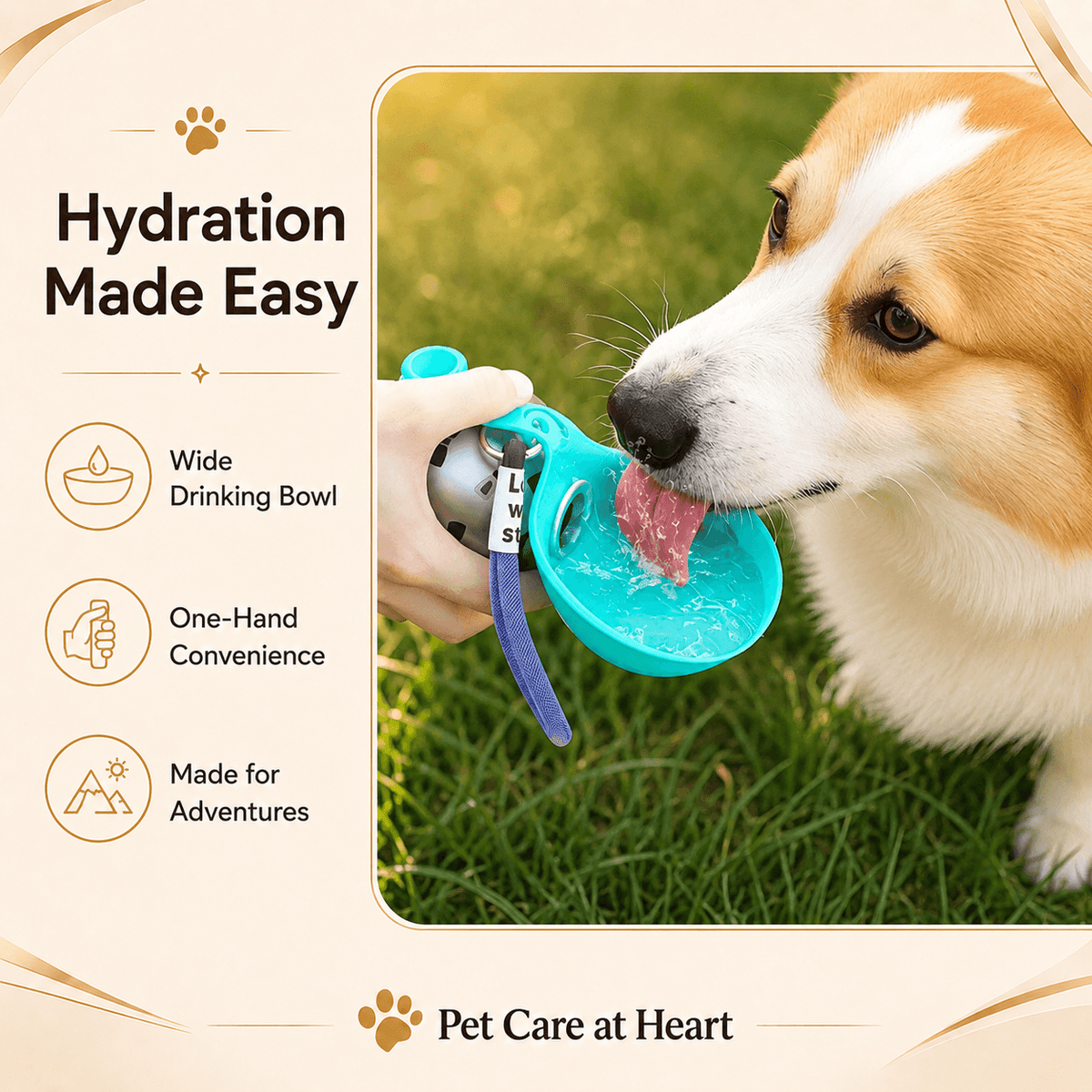 285ml Stainless-Steel Dog Water Bottle