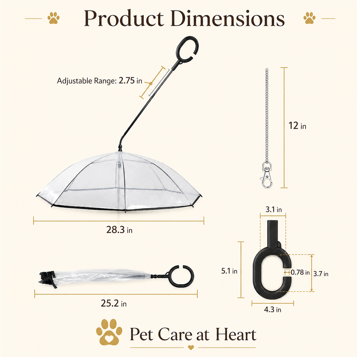 Clear Dog Umbrella