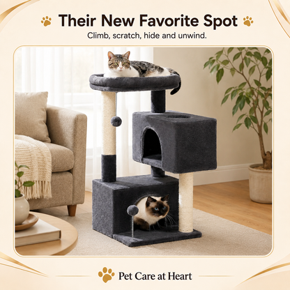 Large Cat Tower with Cozy Perch