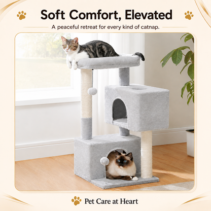 Large Cat Tower with Cozy Perch