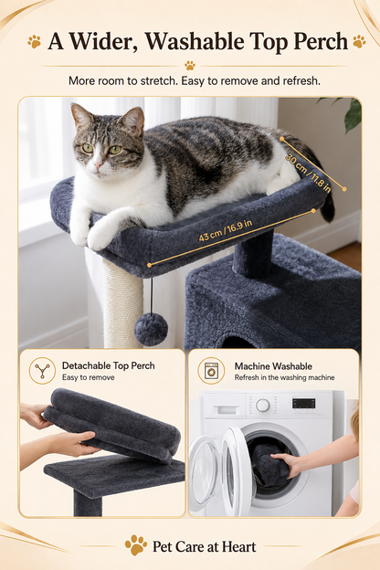 Large Cat Tower with Cozy Perch
