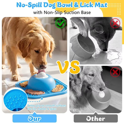 2-in-1 Slow Feeder & Lick Mat Dog Bowl